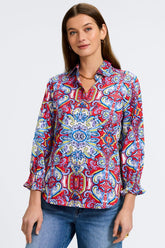 Olivia Mediterranean Tiles 3/4 Sleeve Shirt