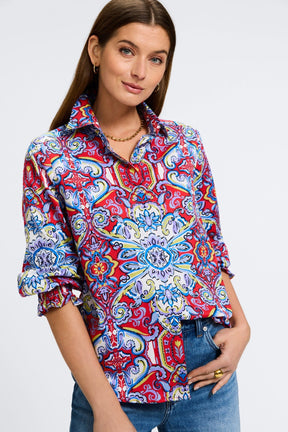 Olivia Mediterranean Tiles 3/4 Sleeve Shirt