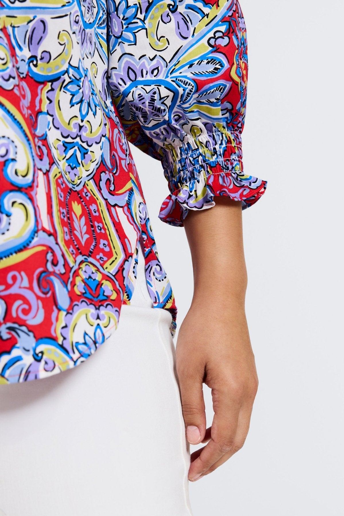 Olivia Plus Mediterranean Tiles 3/4 Sleeve Shirt