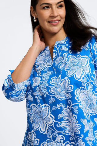 #color_cobalt blue/white woodblock floral