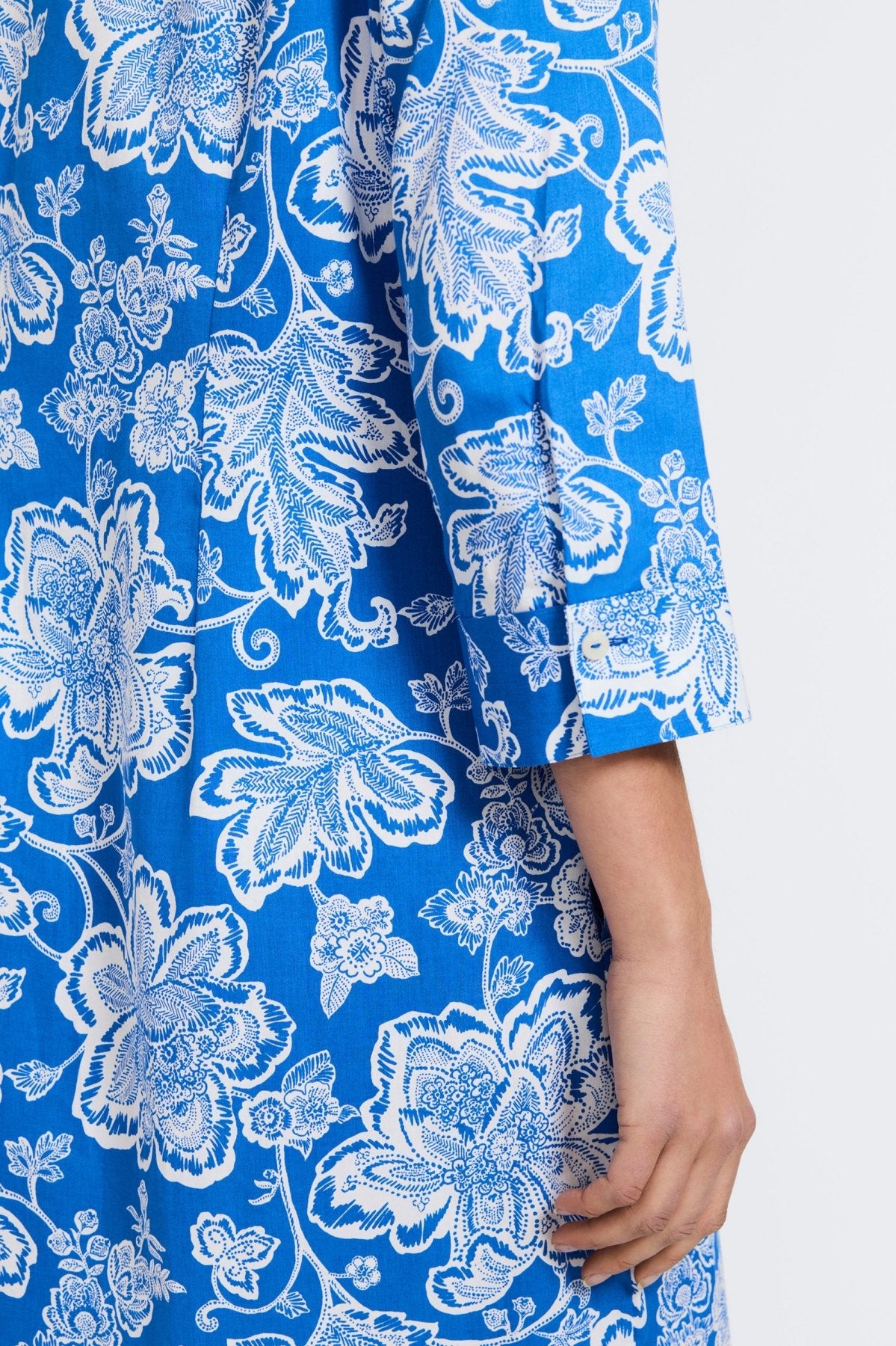 Rocca Woodblock Floral 3/4 Sleeve Dress
