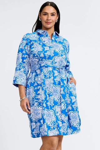 #color_cobalt blue/white woodblock floral