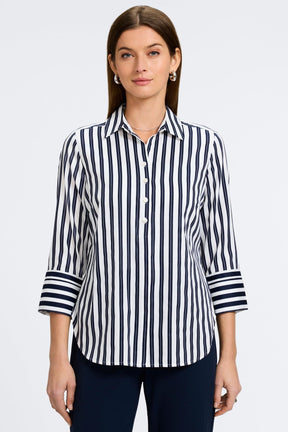 Madison Double Stripe 3/4 Sleeve Shirt