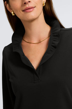 Tammy Knit Crepe 3/4 Sleeve Popover Shirt