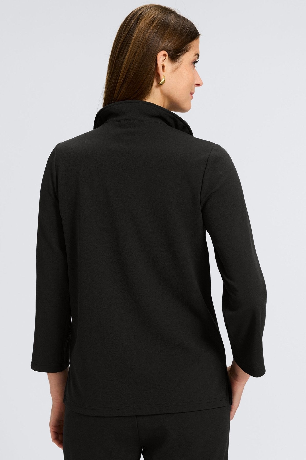 Tammy Knit Crepe 3/4 Sleeve Popover Shirt