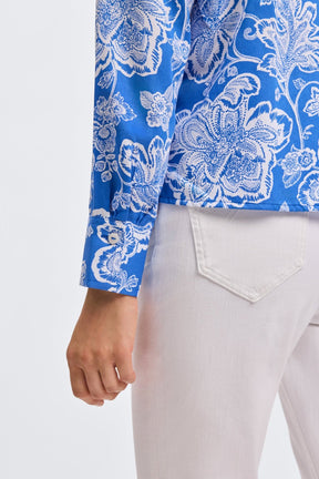 Marina Woodblock Floral Long Sleeve Shirt