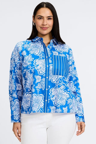 #color_cobalt blue/white woodblock floral