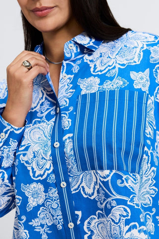 #color_cobalt blue/white woodblock floral