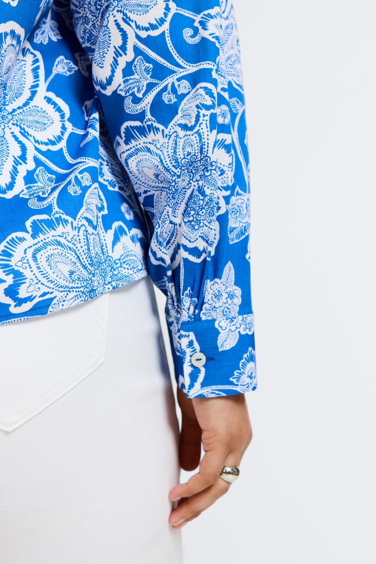Marina Plus Woodblock Floral Long Sleeve Shirt