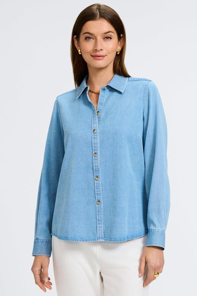 Hampton Tencel® Denim Long Sleeve Shirt – Foxcroft