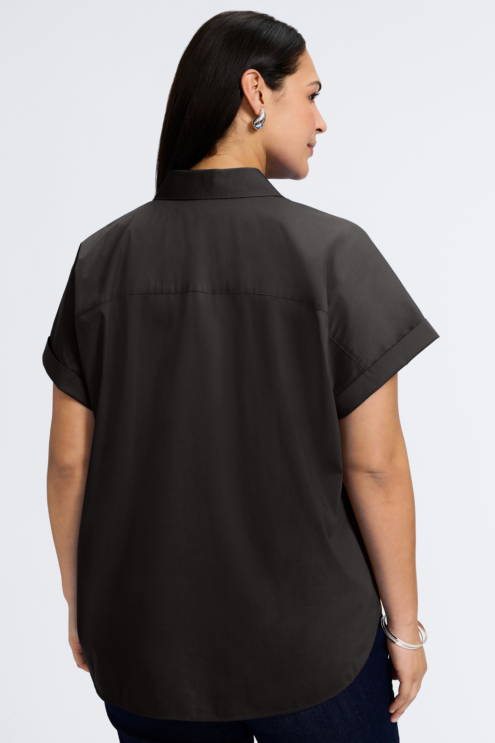 Abigail Plus No Iron Stretch Short Sleeve Shirt