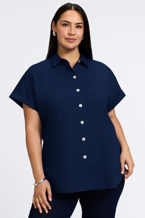 Abigail Plus No Iron Stretch Short Sleeve Shirt