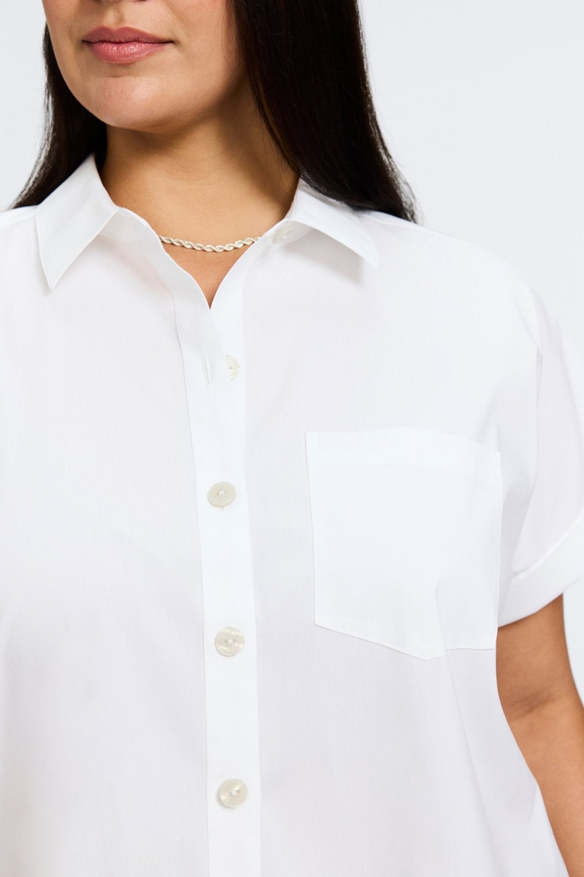 Abigail Plus No Iron Stretch Short Sleeve Shirt