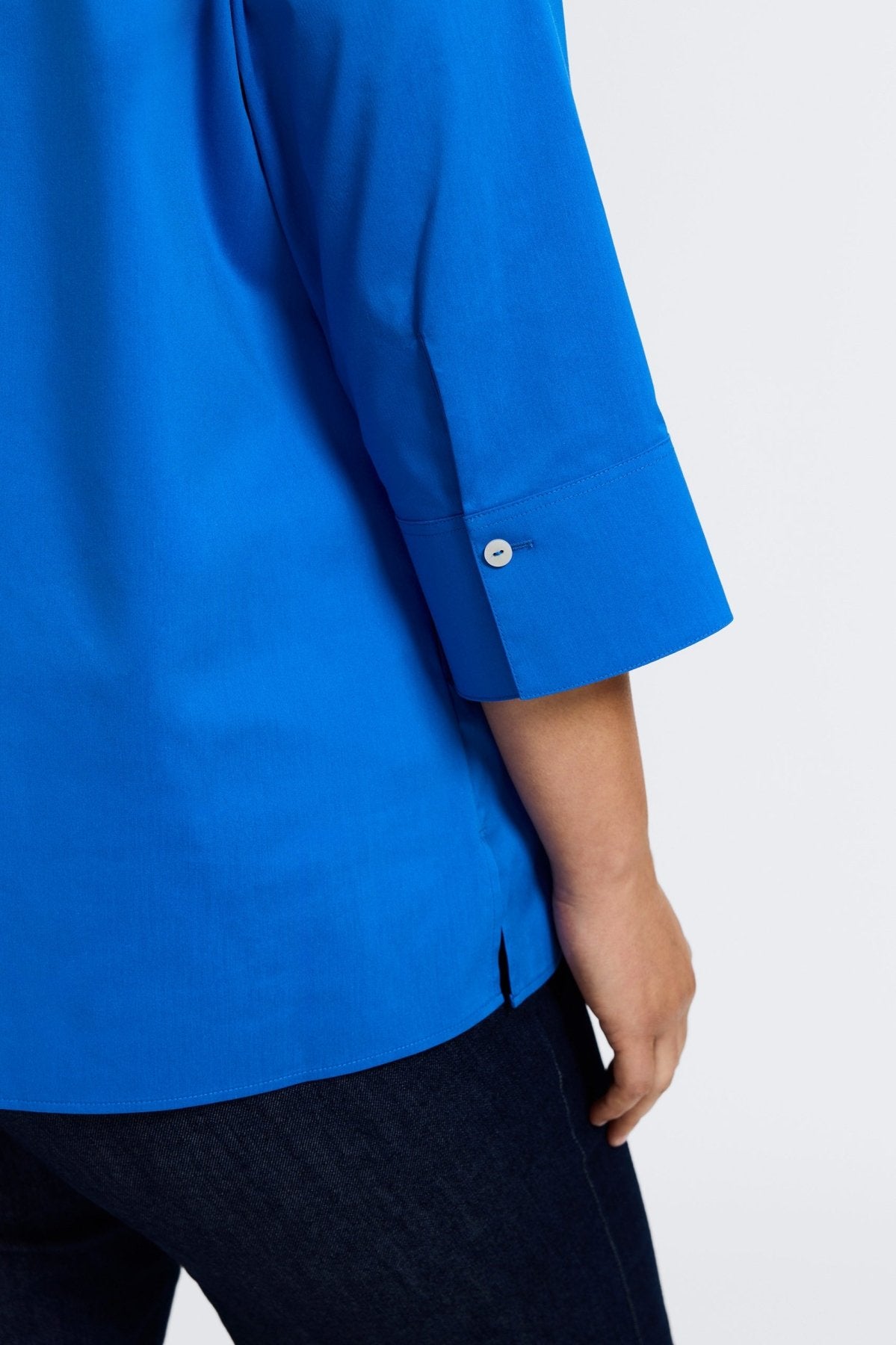 Julia Plus No Iron Stretch Cotton 3/4 Sleeve Popover Shirt