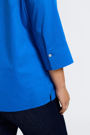 Julia Plus No Iron Stretch Cotton 3/4 Sleeve Popover Shirt