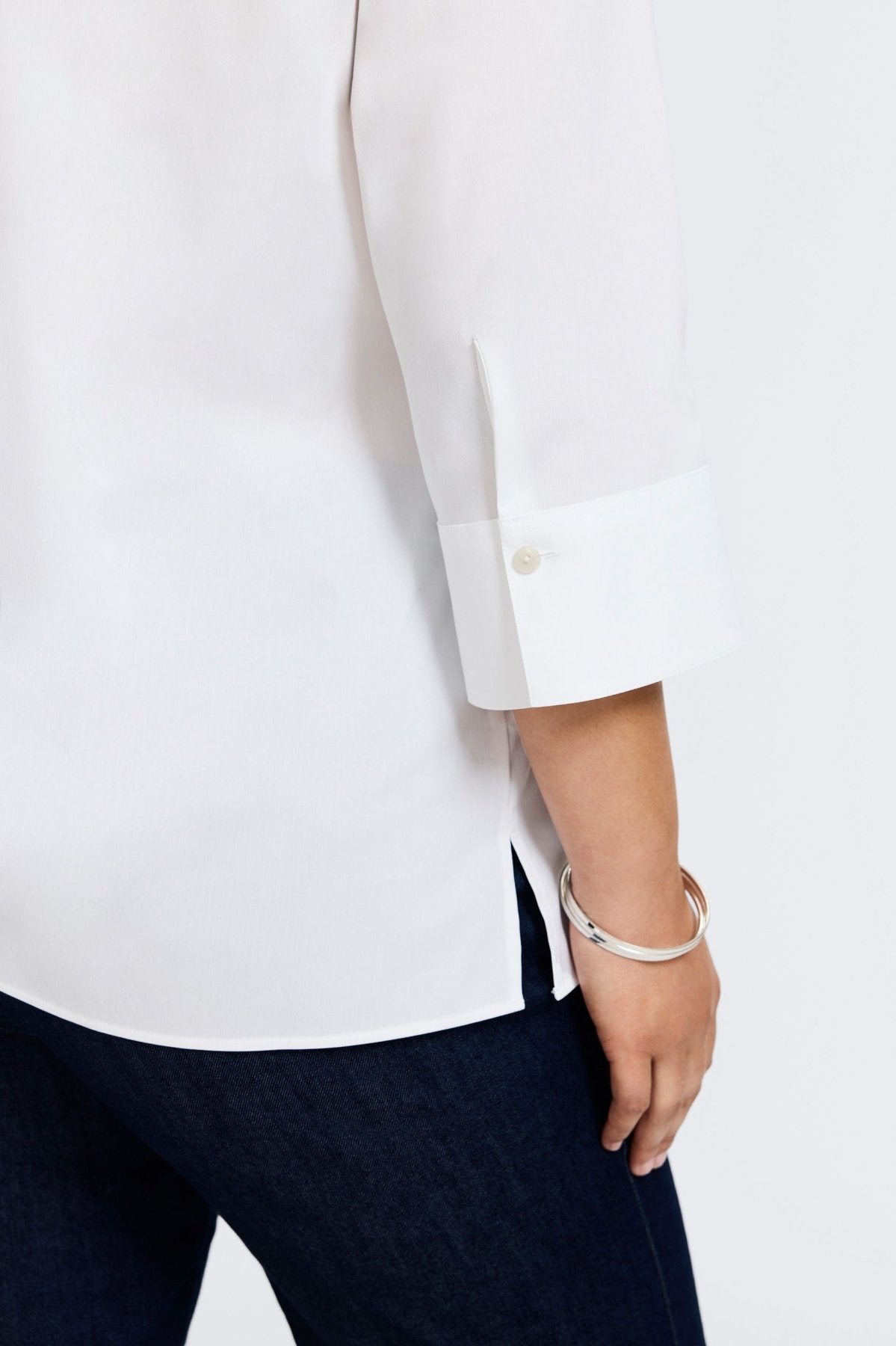 Julia Plus No Iron Stretch Cotton 3/4 Sleeve Popover Shirt