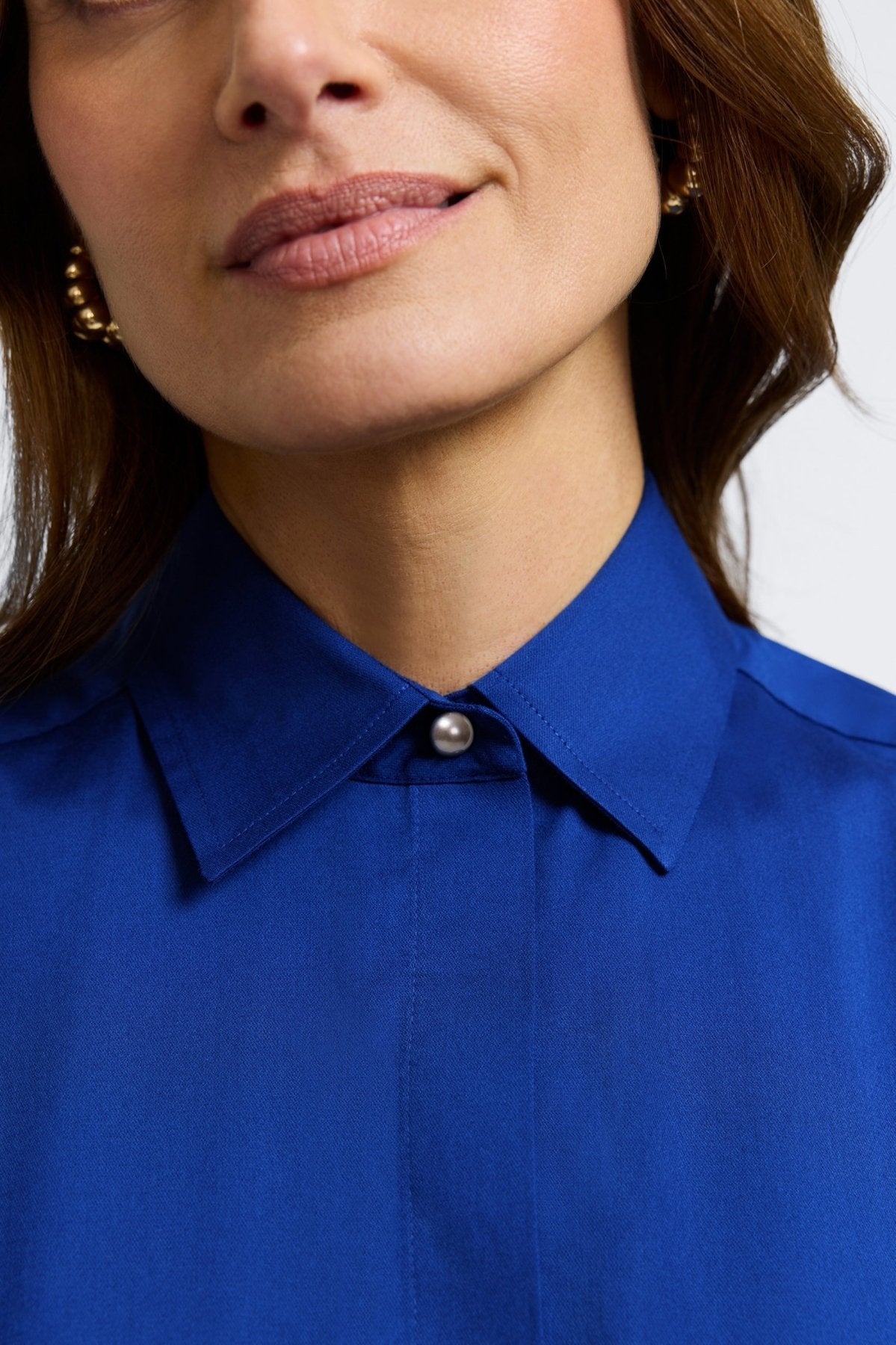 Pearl No Iron Stretch Matte Sateen Long Sleeve Shirt