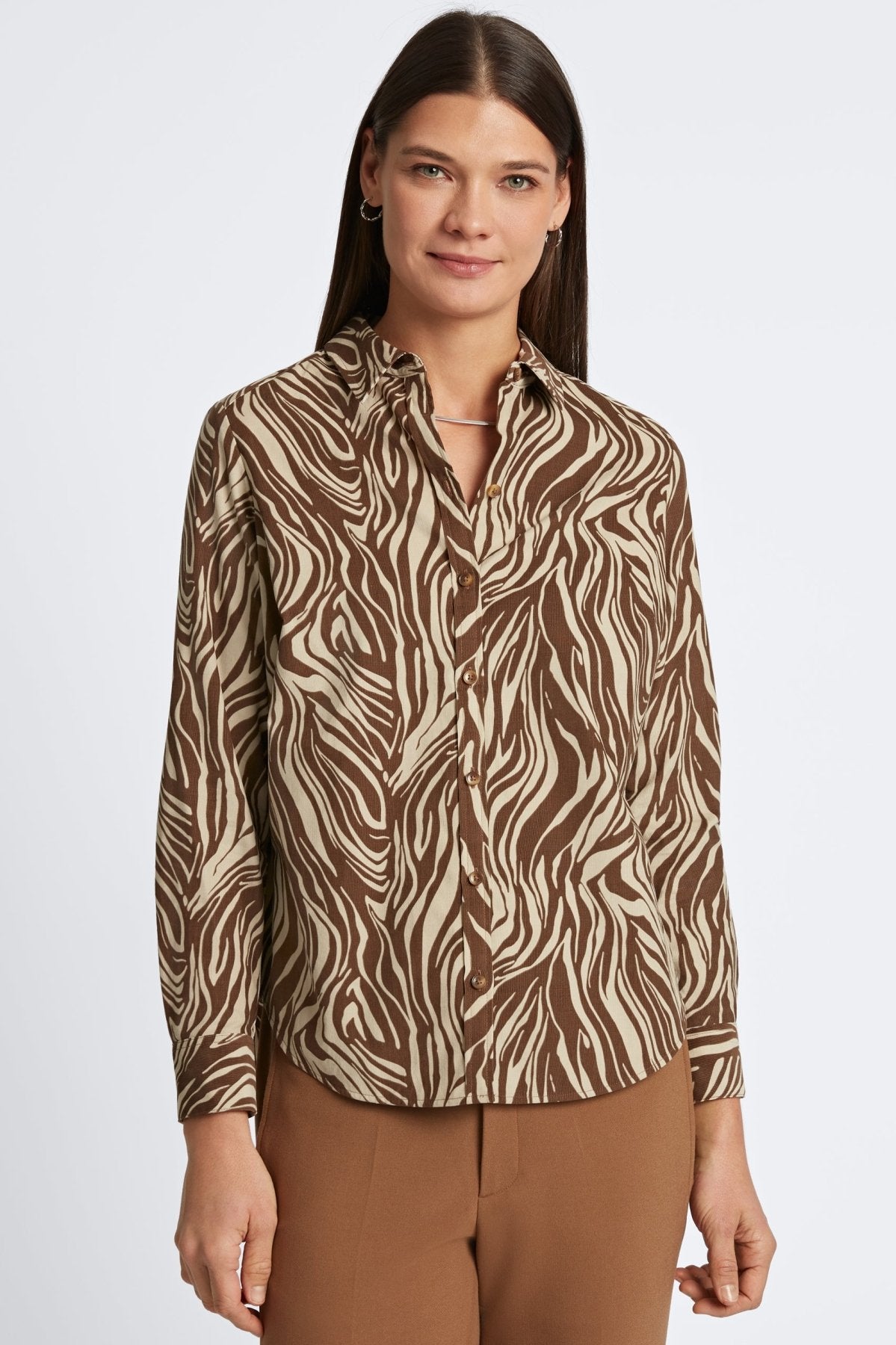 Haven Abstract Zebra Corduroy Long Sleeve Shirt