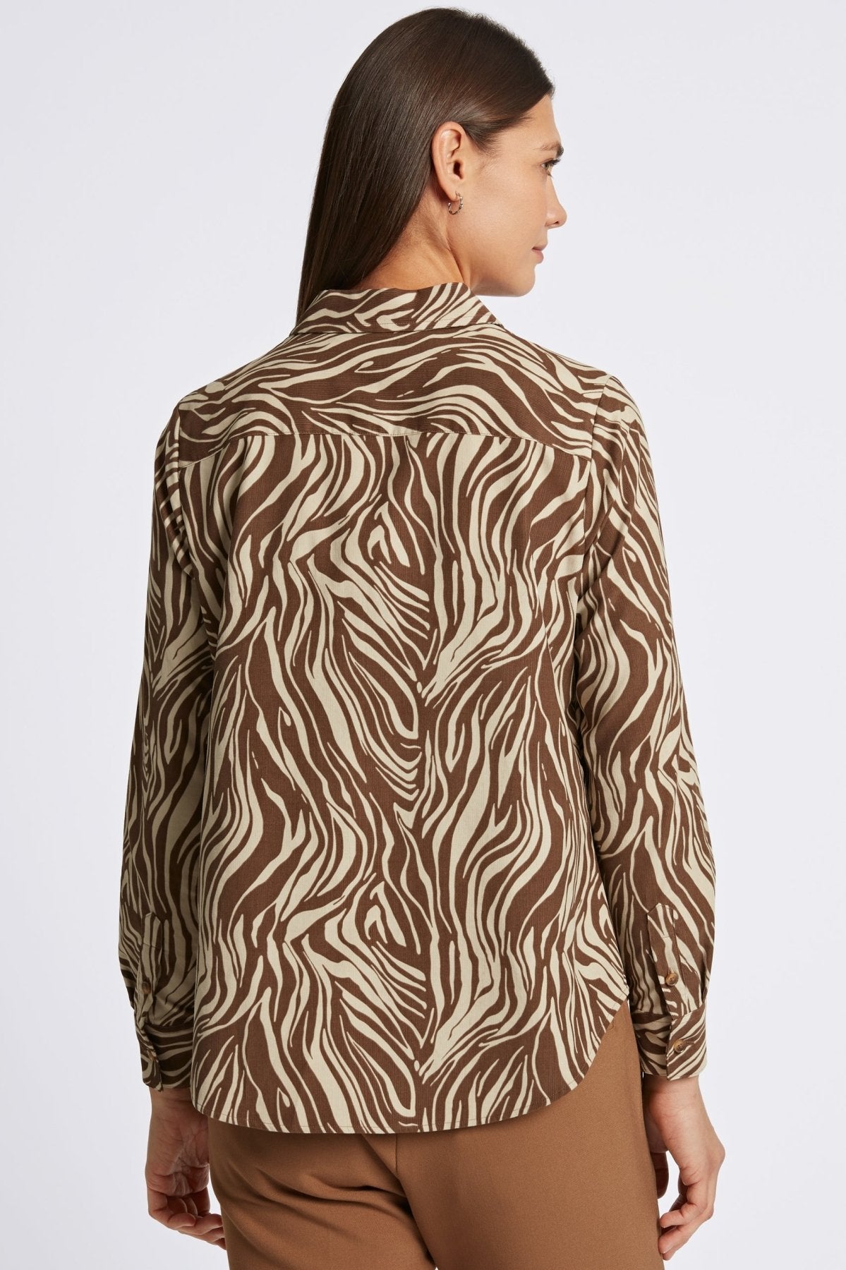 Haven Abstract Zebra Corduroy Long Sleeve Shirt