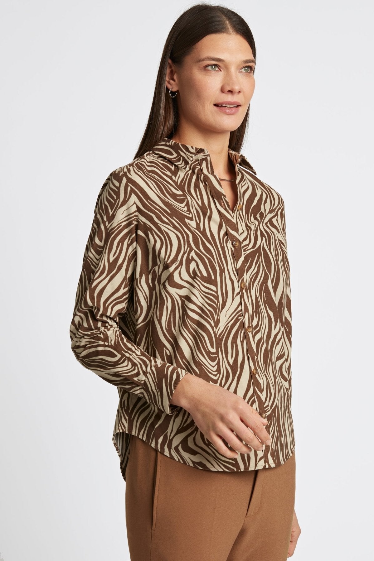 Haven Abstract Zebra Corduroy Long Sleeve Shirt