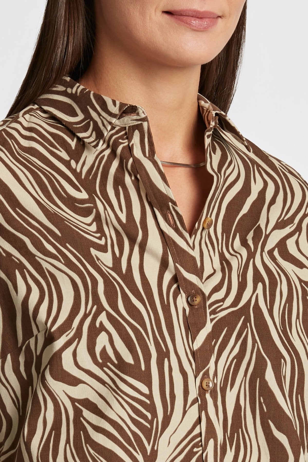 Haven Abstract Zebra Corduroy Long Sleeve Shirt