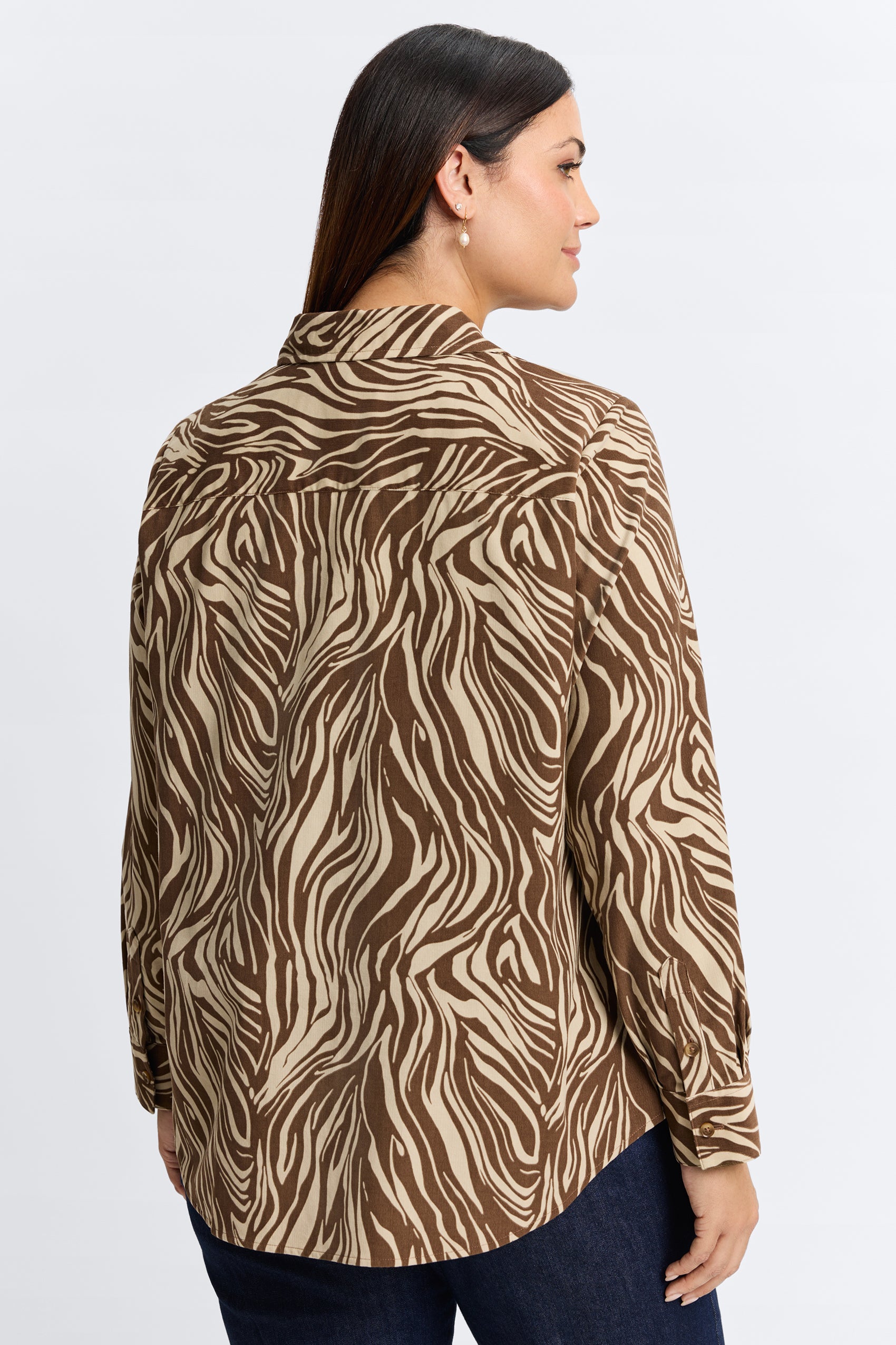 Haven Plus Abstract Zebra Corduroy Long Sleeve Shirt