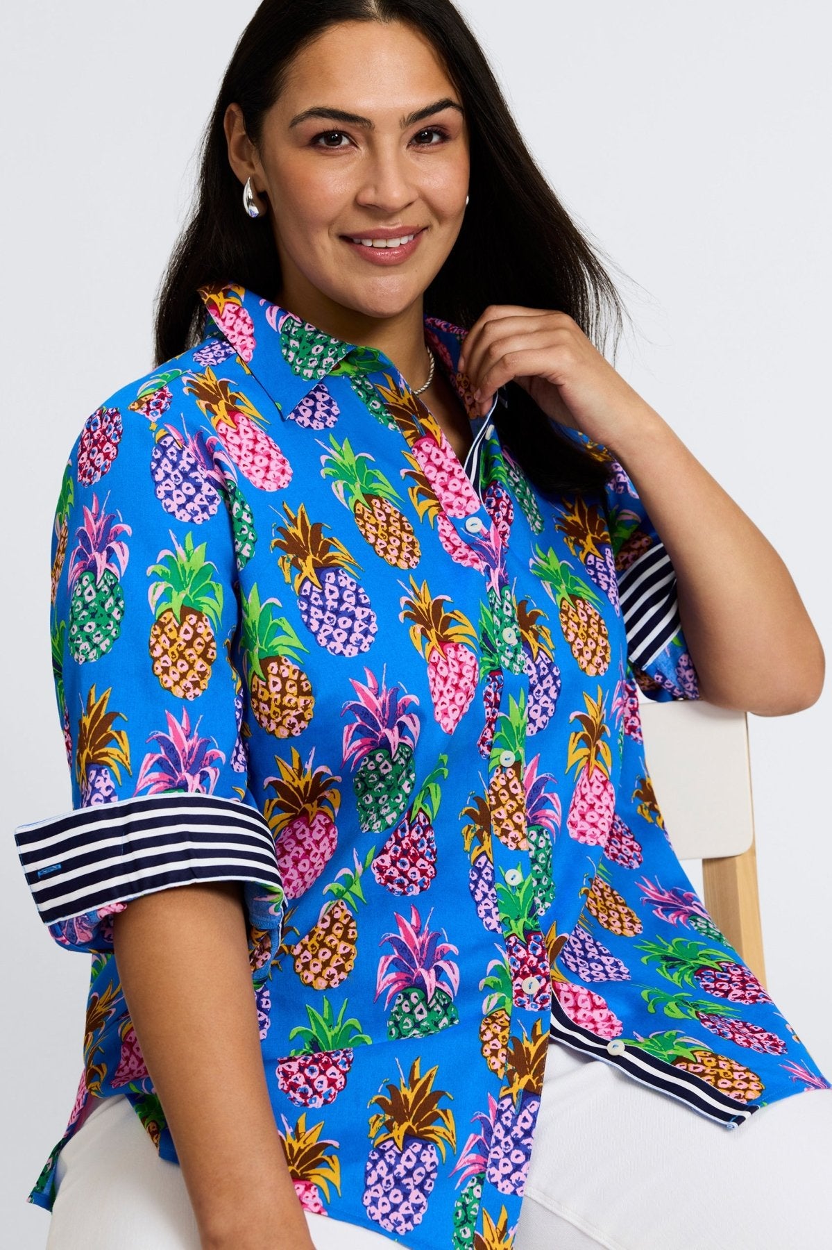 Zoey Plus Pineapple Long Sleeve Shirt