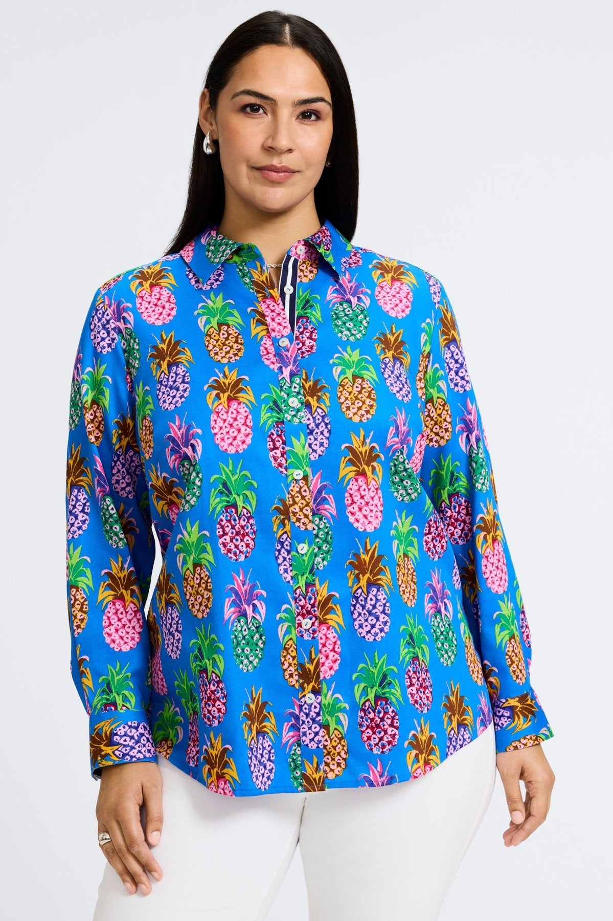 Zoey Plus Pineapple Long Sleeve Shirt