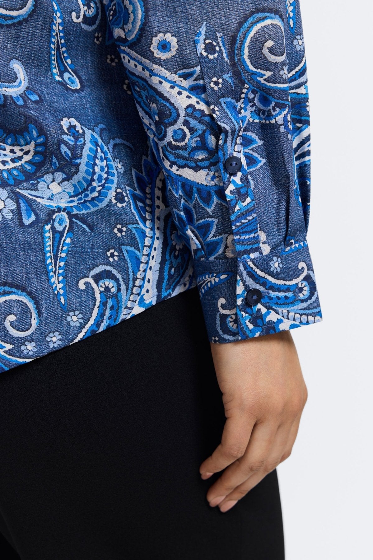 Hampton Plus Denim Paisley Long Sleeve Shirt