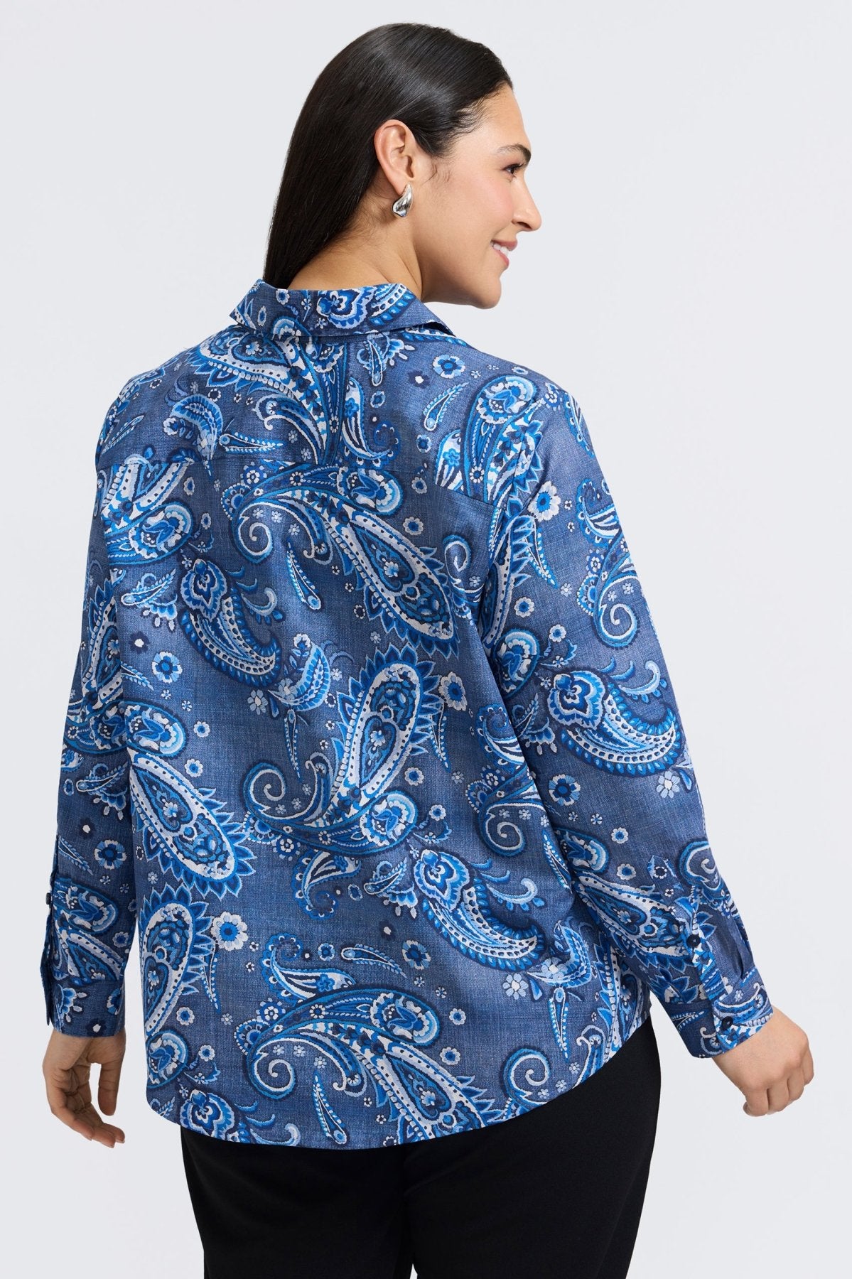 Hampton Plus Denim Paisley Long Sleeve Shirt