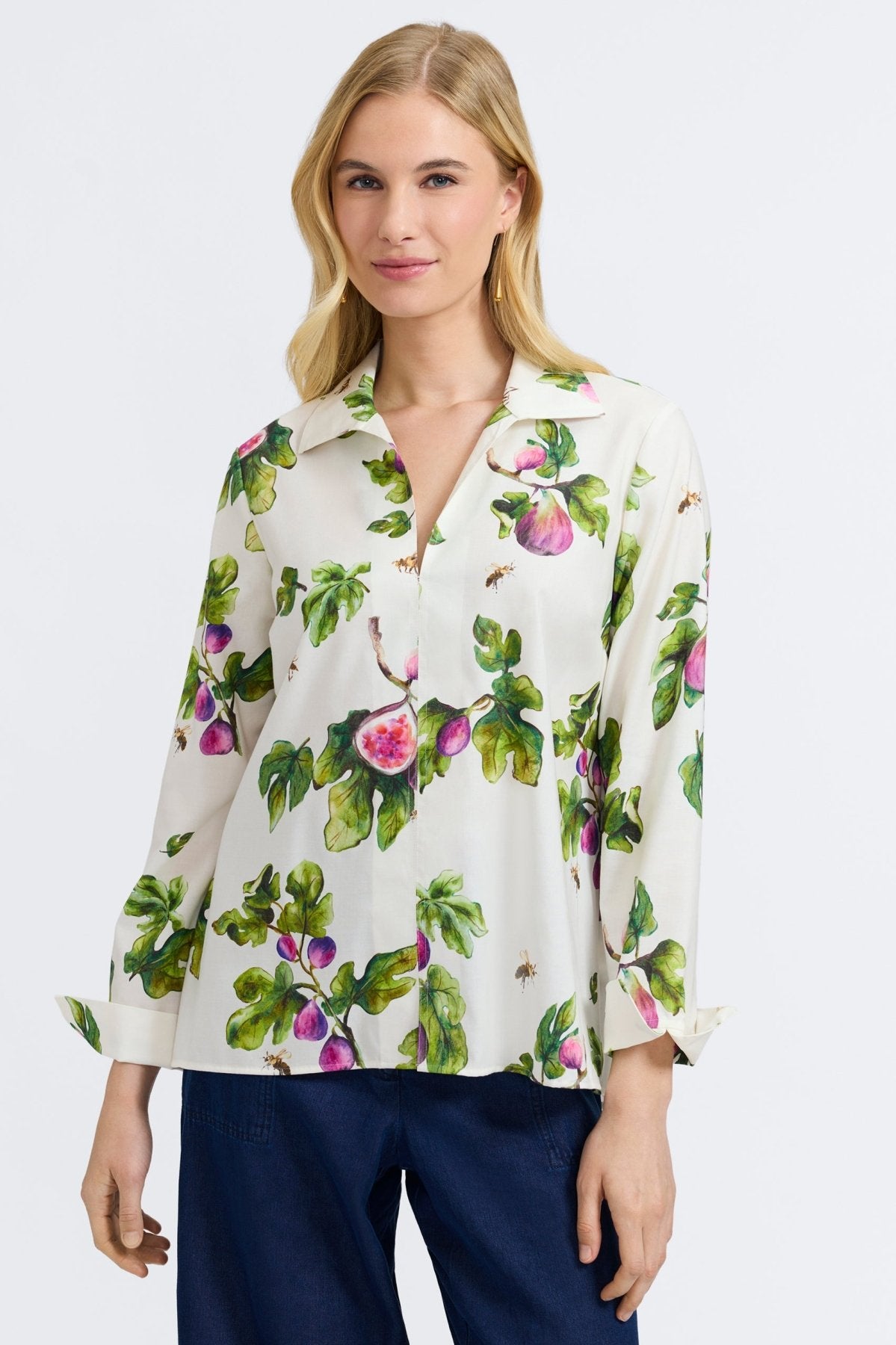 Agnes Sweet Figs Long Sleeve Popover Shirt