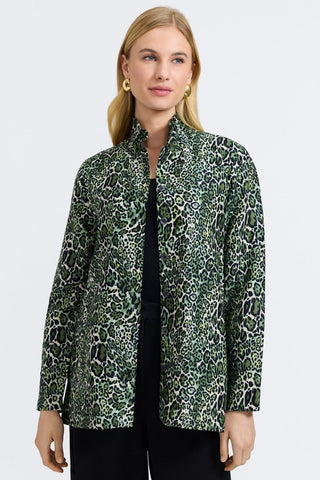 Carolina Green Leopard Long Sleeve Shirt Jacket
