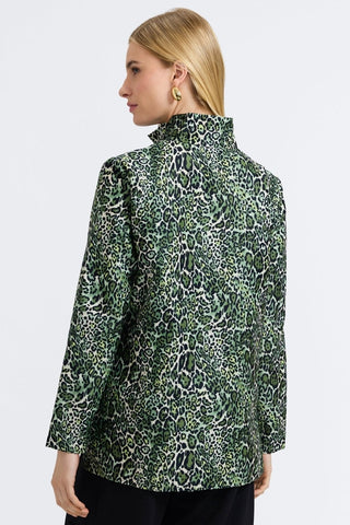 Carolina Green Leopard Long Sleeve Shirt Jacket