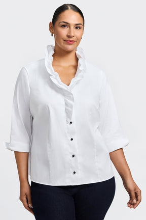 Edith Plus Stretch Matte Sateen 3/4 Sleeve Shirt Jacket
