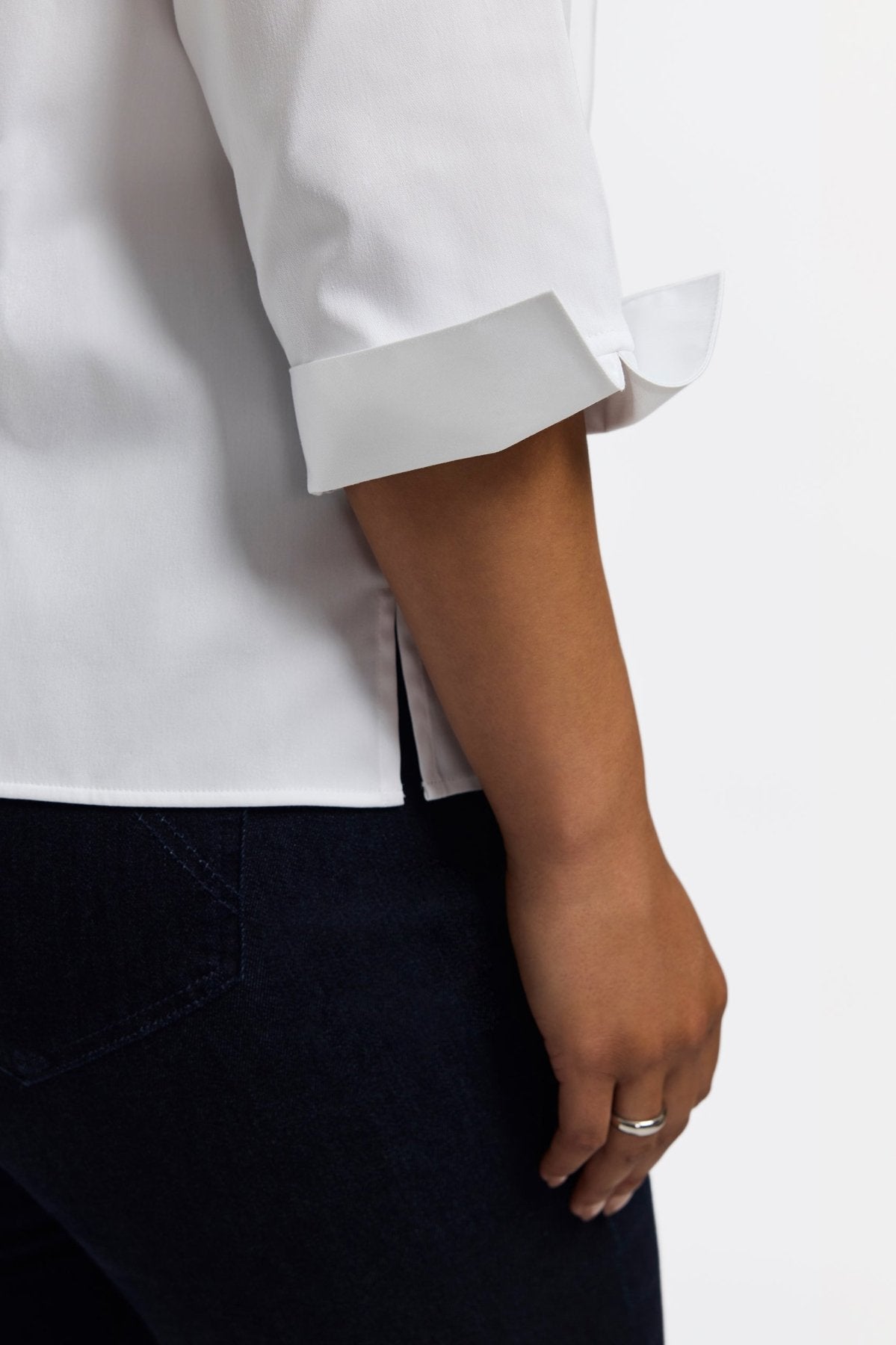 Edith Plus Stretch Matte Sateen 3/4 Sleeve Shirt Jacket