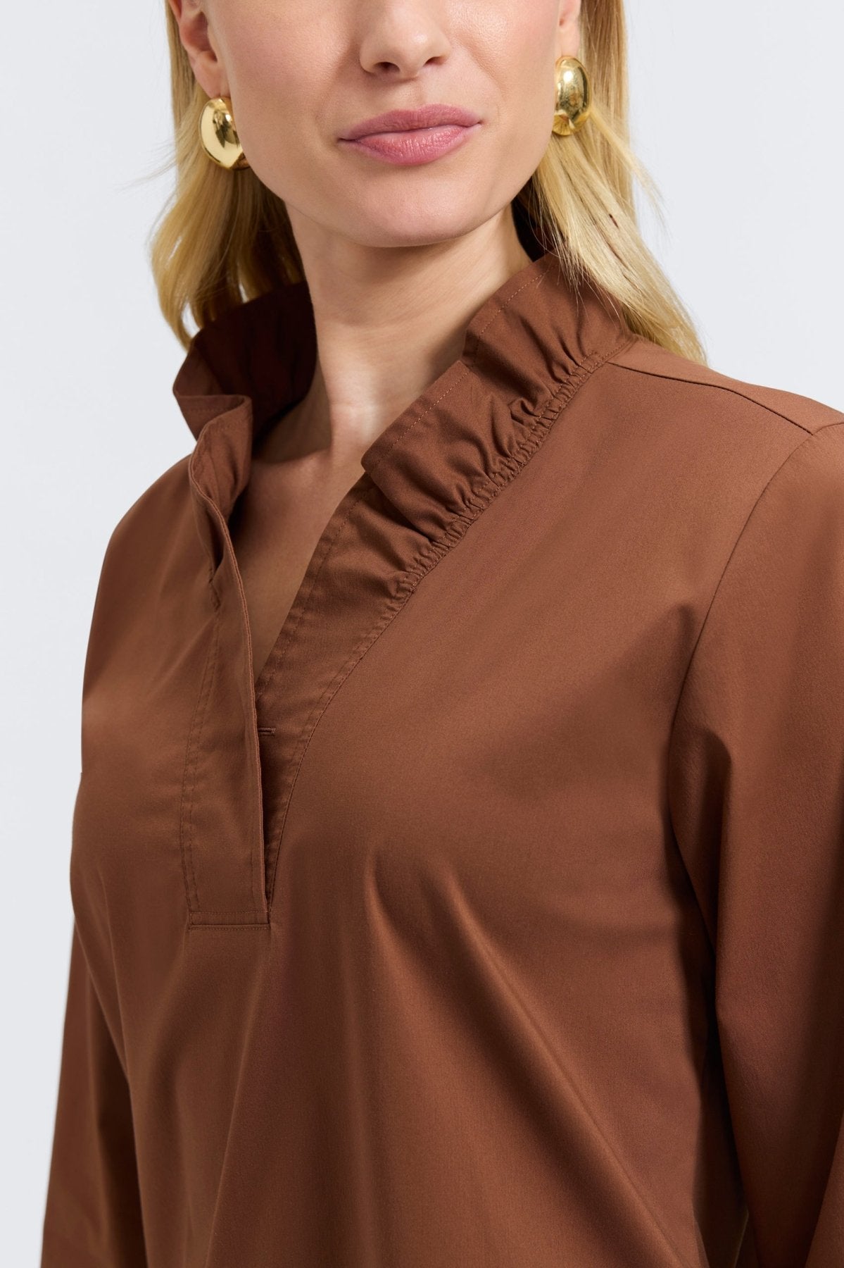 Tammy No Iron Stretch Long Sleeve Popover Shirt