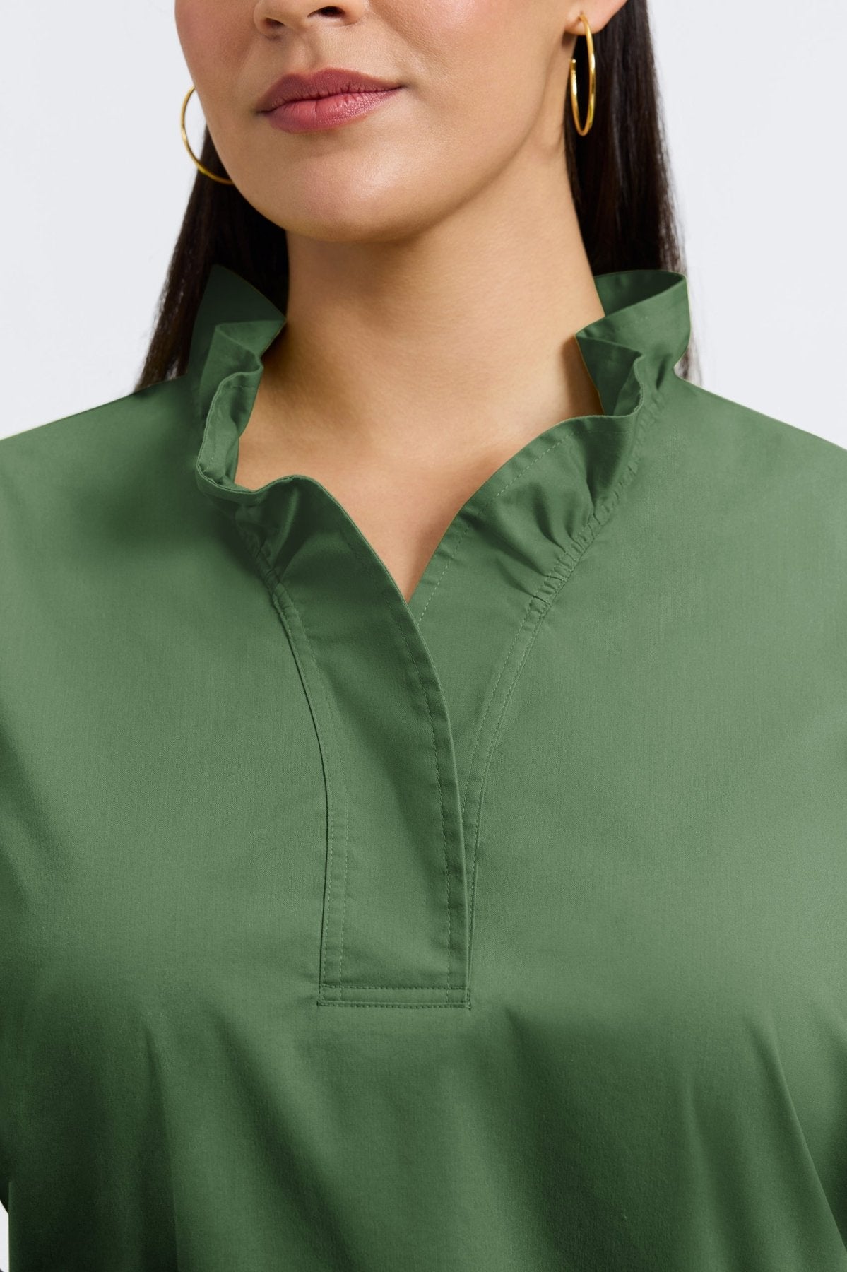 Tammy Plus No Iron Stretch Long Sleeve Popover Shirt