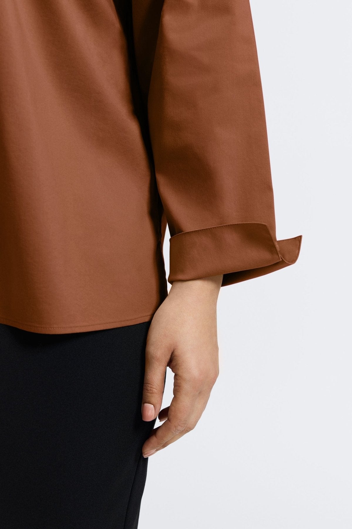 Tammy Plus No Iron Stretch Long Sleeve Popover Shirt