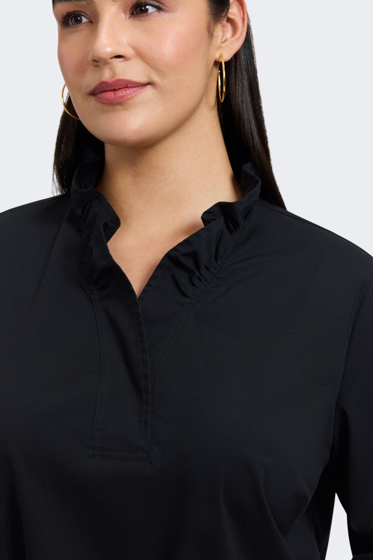 Tammy Plus No Iron Stretch Long Sleeve Popover Shirt