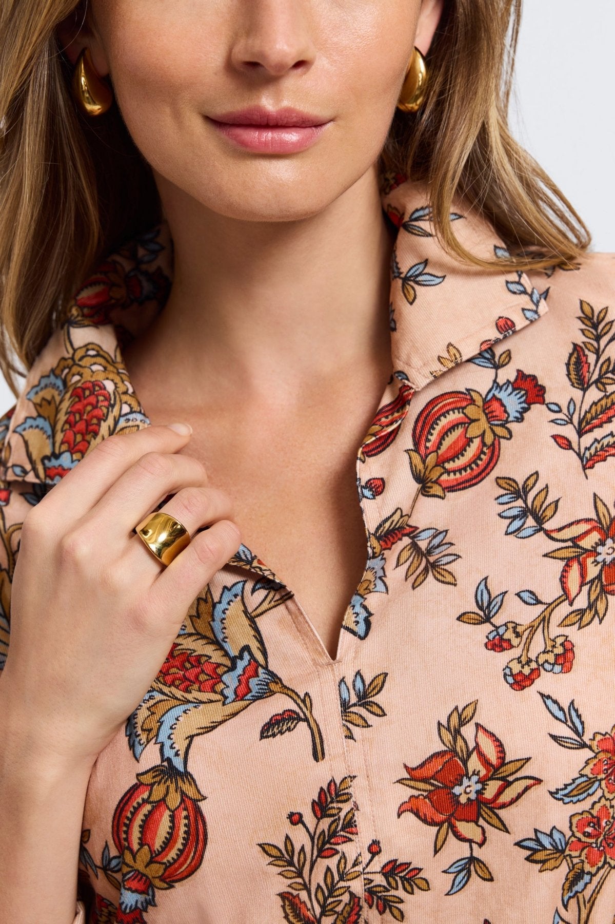 Agnes Corduroy Autumn Jacobean Long Sleeve Dress