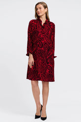 Tammy Velvet Paisley Long Sleeve Dress