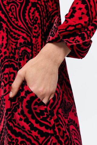 Tammy Velvet Paisley Long Sleeve Dress