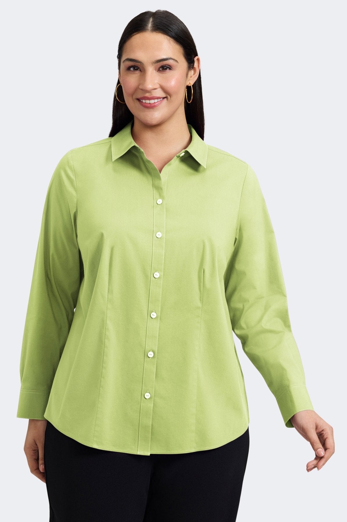 June Plus No Iron Stretch Long Sleeve Shirt