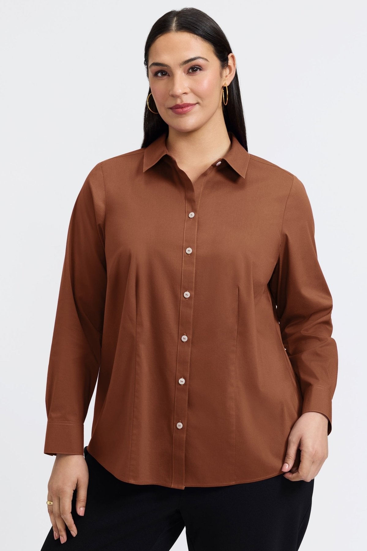 June Plus No Iron Stretch Long Sleeve Shirt