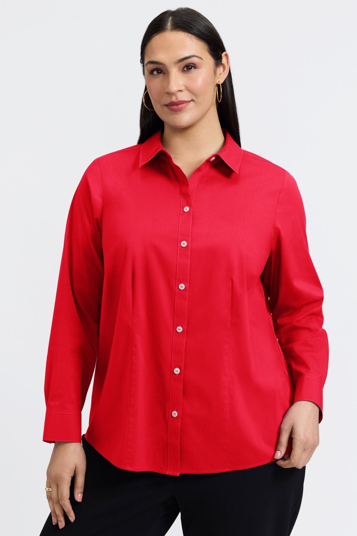 June Plus No Iron Stretch Long Sleeve Shirt