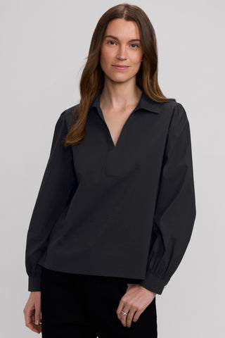 Alix Stretch Cotton Long Sleeve Popover Shirt