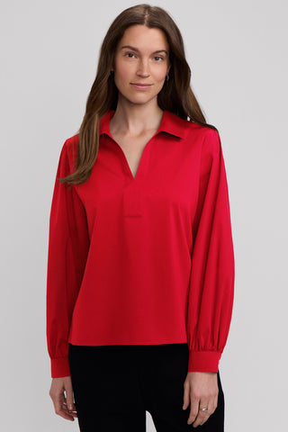 Alix Stretch Cotton Long Sleeve Popover Shirt