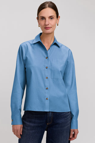 Jodie No Iron Pinpoint Long Sleeve Short Shirt