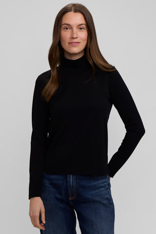 Liv Knit Crepe Long Sleeve Turtleneck Tee