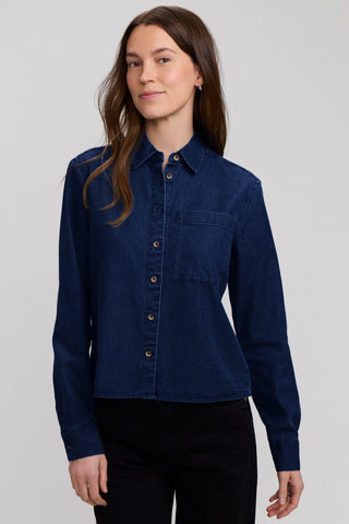 Jodie Denim Long Sleeve Short Shirt